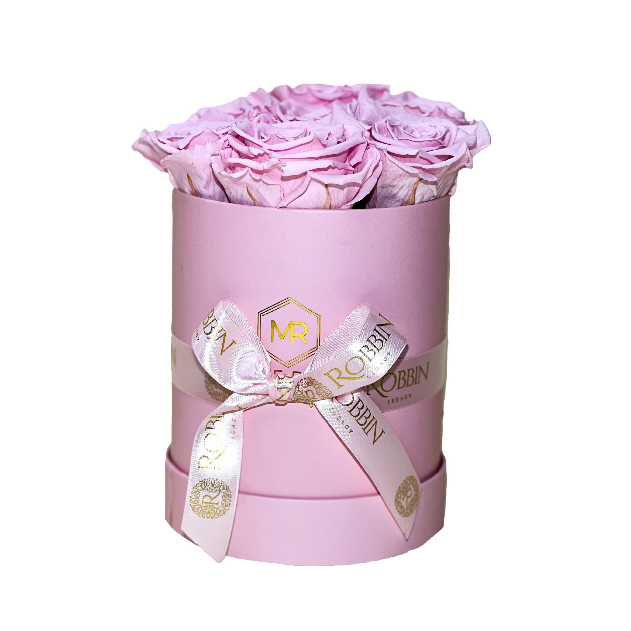 Cylinder Box Preserved Roses Miami Florida.. Preserved Roses Robbin Legacy Light Pink Pink 