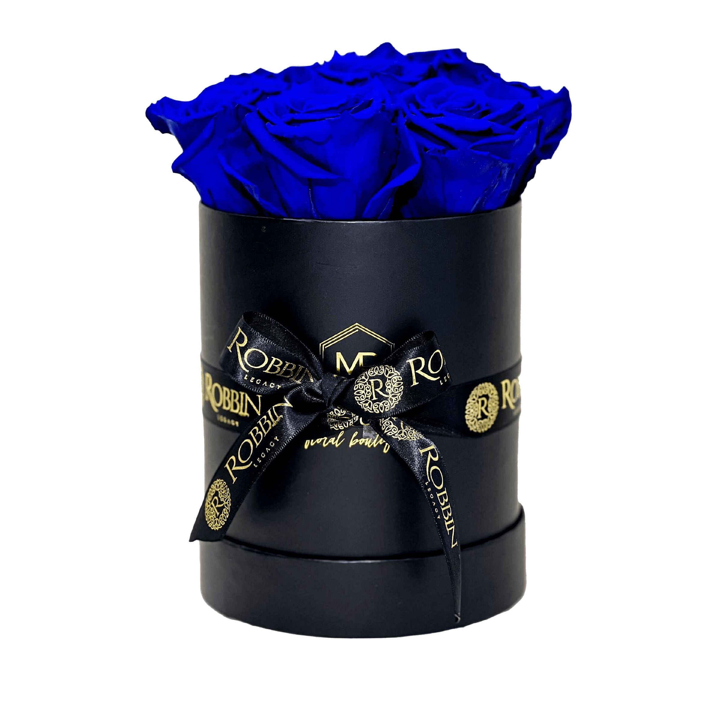 Cylinder Box Preserved Roses Miami Florida.. Preserved Roses Robbin Legacy Blue Black 