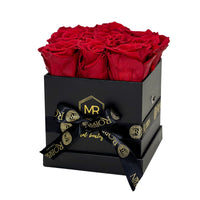 Medium Box Preserved Roses Miami Florida. Preserved Roses Robbin Legacy Red Black 