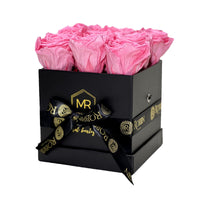 Medium Box Preserved Roses Miami Florida. Preserved Roses Robbin Legacy Pink Black 
