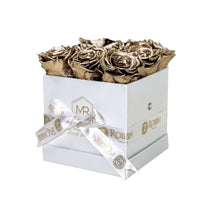 Medium Box Preserved Roses Miami Florida. Preserved Roses Robbin Legacy Gold White 