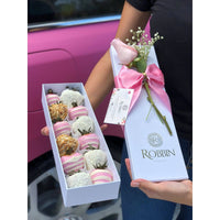 12 Chocolate Covered Strawberries Plus Pink Box Miami Florida. Chocolate Covered Strawberries robbin legacy 