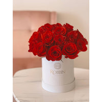 24 Fresh Roses Flowers Round Box Miami Florida. Fresh Flowers Robbin Legacy 
