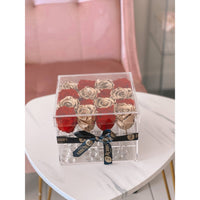 16 Preserved Roses Acrylic Box Miami Florida and Nationwide Preserved Roses Robbin Legacy Gold and Red 