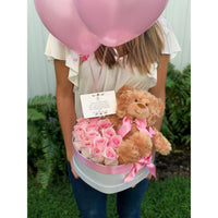 Heart Box Fresh Roses Flowers and Teddy Lovers Miami Florida.. Fresh Flowers Robbin Legacy 
