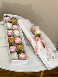 12 Chocolate Covered Strawberries Plus Pink Box Miami Florida. Chocolate Covered Strawberries robbin legacy 