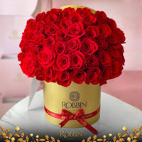 50 Fresh Roses Flowers Hat Box Miami Florida. Fresh Flowers robbin legacy 