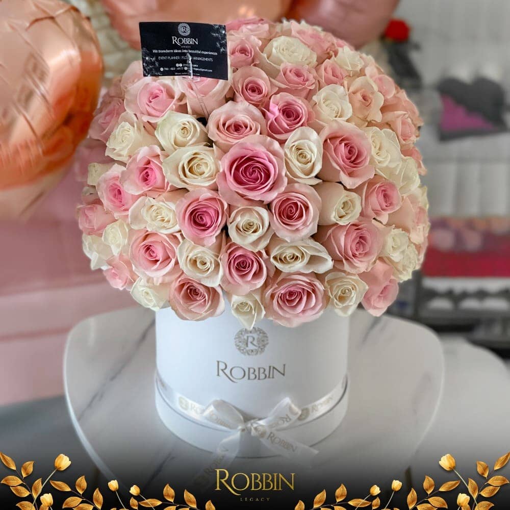 100 Multicolor Fresh Roses Flowers Miami Florida. Fresh Flowers Robbin Legacy 