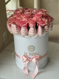 18 - 24 Fresh Roses Flowers and chocolate covered strawberries Miami Florida. Robbin Legacy 