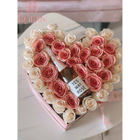 Heart Box Fresh Roses Flowers and Bubble Miami Florida.. Fresh Flowers Robbin Legacy 