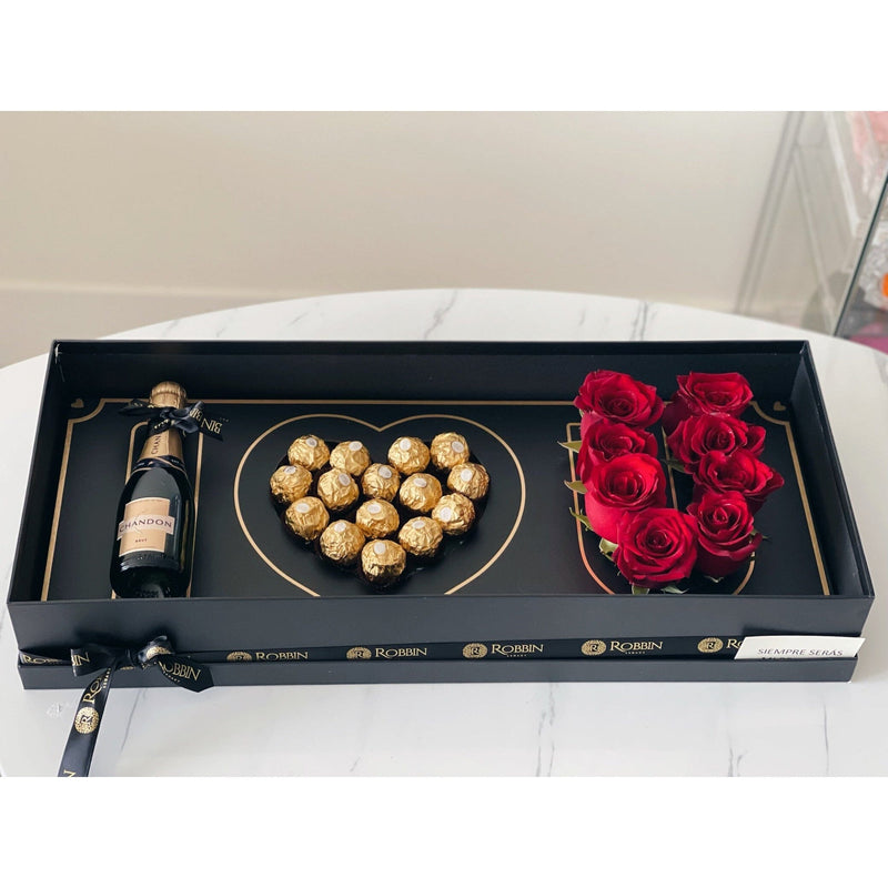 I love BOX Fresh Roses Flower and Ferrero Chocolates Miami Florida.. Fresh Flowers Robbin Legacy Red 