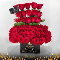 50 Fresh Roses Flowers and Ruscus Miami Florida.. Fresh Flowers Robbin Legacy 