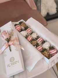 12 Chocolate Covered Strawberries Plus Pink Box Miami Florida. Chocolate Covered Strawberries robbin legacy 