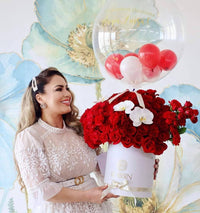 Mix Fresh Flowers and Personalized Balloon Miami Florida. Fresh Flowers Robbin Legacy 