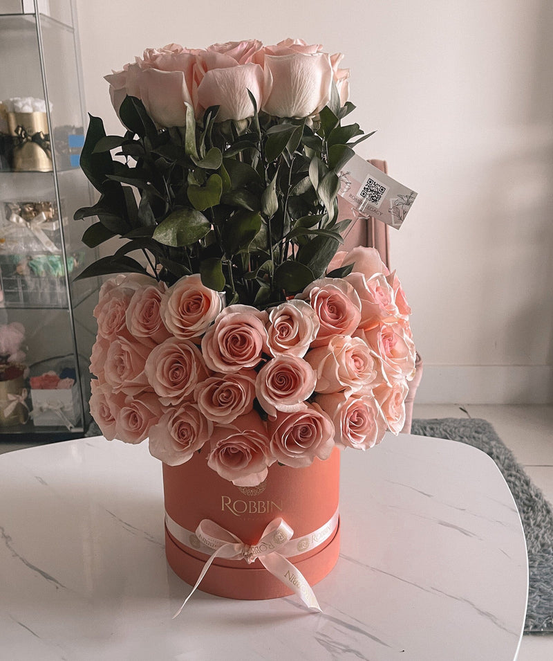 90 - 100 Luxury Roses and Ruscus Miami Florida.. Fresh Flowers Robbin Legacy 