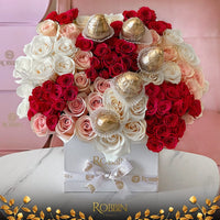 Hat Box Mix Flowers and Chocolate Covered Strawberries Miami Florida. Chocolate Covered Strawberries Robbin Legacy 