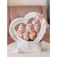 Heart Box Fresh Roses and Chocolate Covered Strawberries Miami Florida.. Chocolate Covered Strawberries Robbin Legacy Pink Pink 