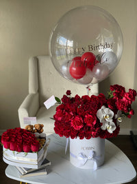 Mix Fresh Flowers and Personalized Balloon Miami Florida. Fresh Flowers Robbin Legacy 